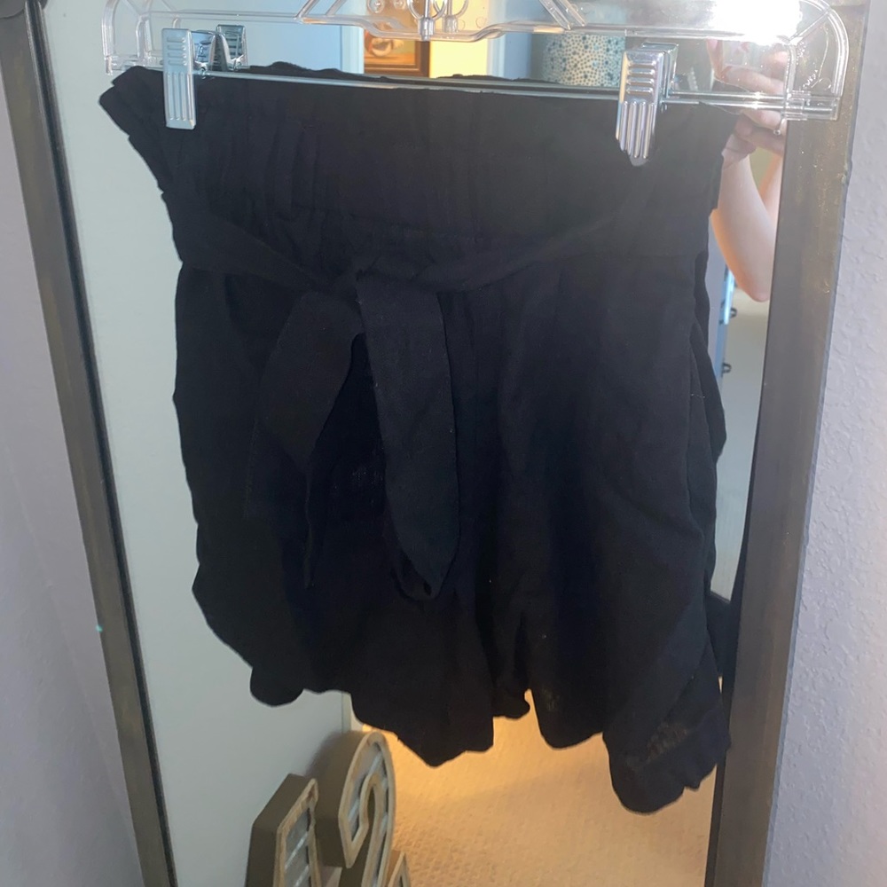 American threads black paper bag shorts